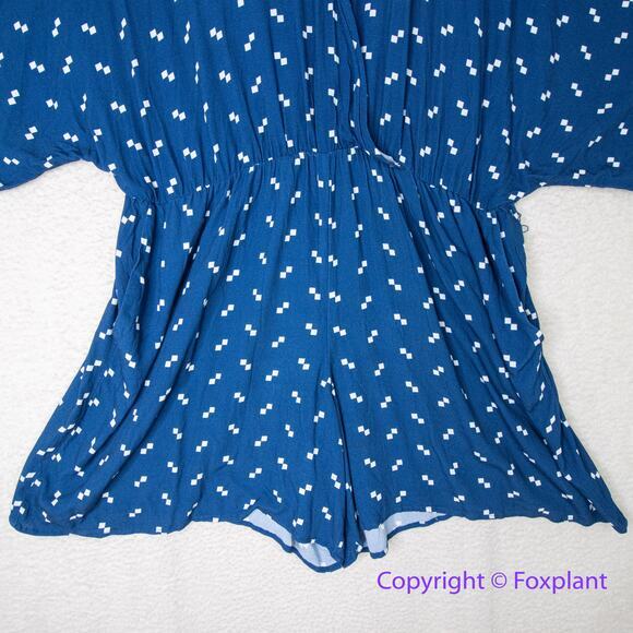 Eloquii blue romper white geometric print, women plus size 22 - Picture 5 of 14